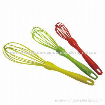 Silicone whisk, PP handle, 29.5/26.5/23cm